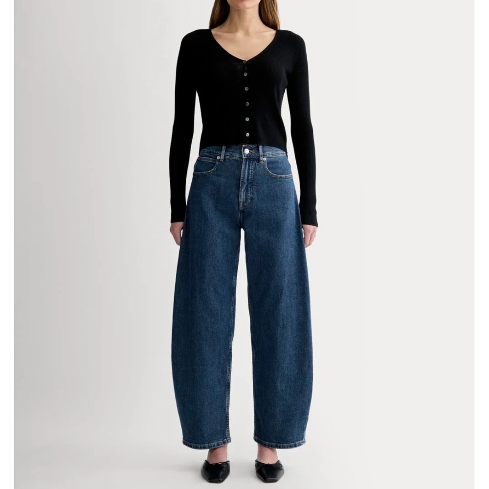 Everlane The Way-High Curve Jean Women 25R Indigo Excellent High Rise Barrel Leg